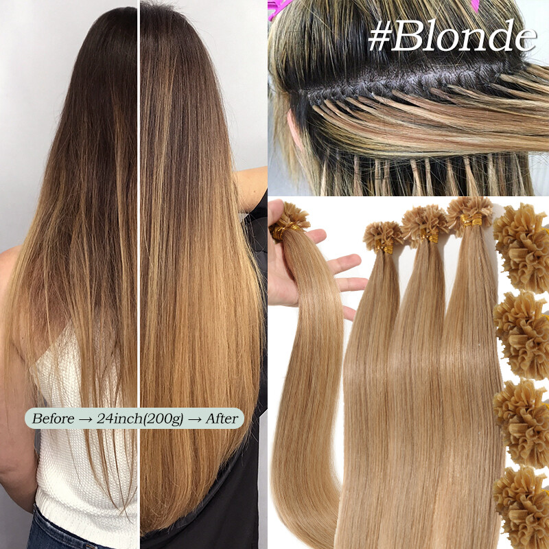 CLEARANCE Nail U Tip Russian Human Remy Hair Extensions Thick 150/200g Full Head