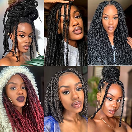 Springy Afro Twist Hair 3 Packs Kinky Twist Hair Black Color Pre 12 Inch 1B