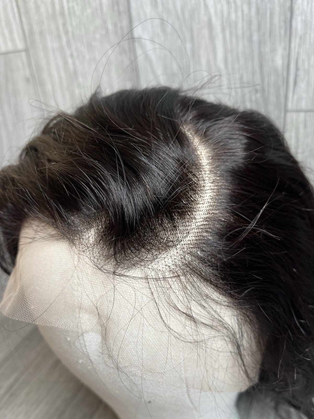 New Black 1B Lace Front Wig human hair 14 Inches With Lace & Baby Hairs C26