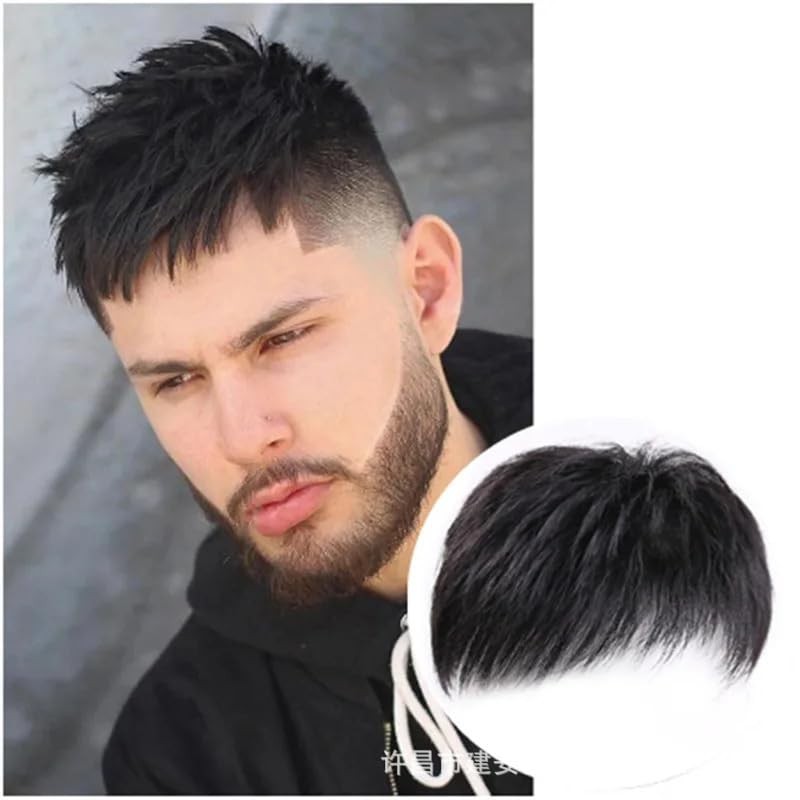 Men Short Hair Toupee Breathable Wig Natural Toupee Clip in Hairpiece Baldness
