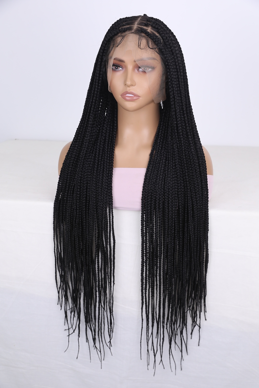 Braided Full Lace Wigs for Black Women Knotless Box Braid Wig with Baby Hair 32″