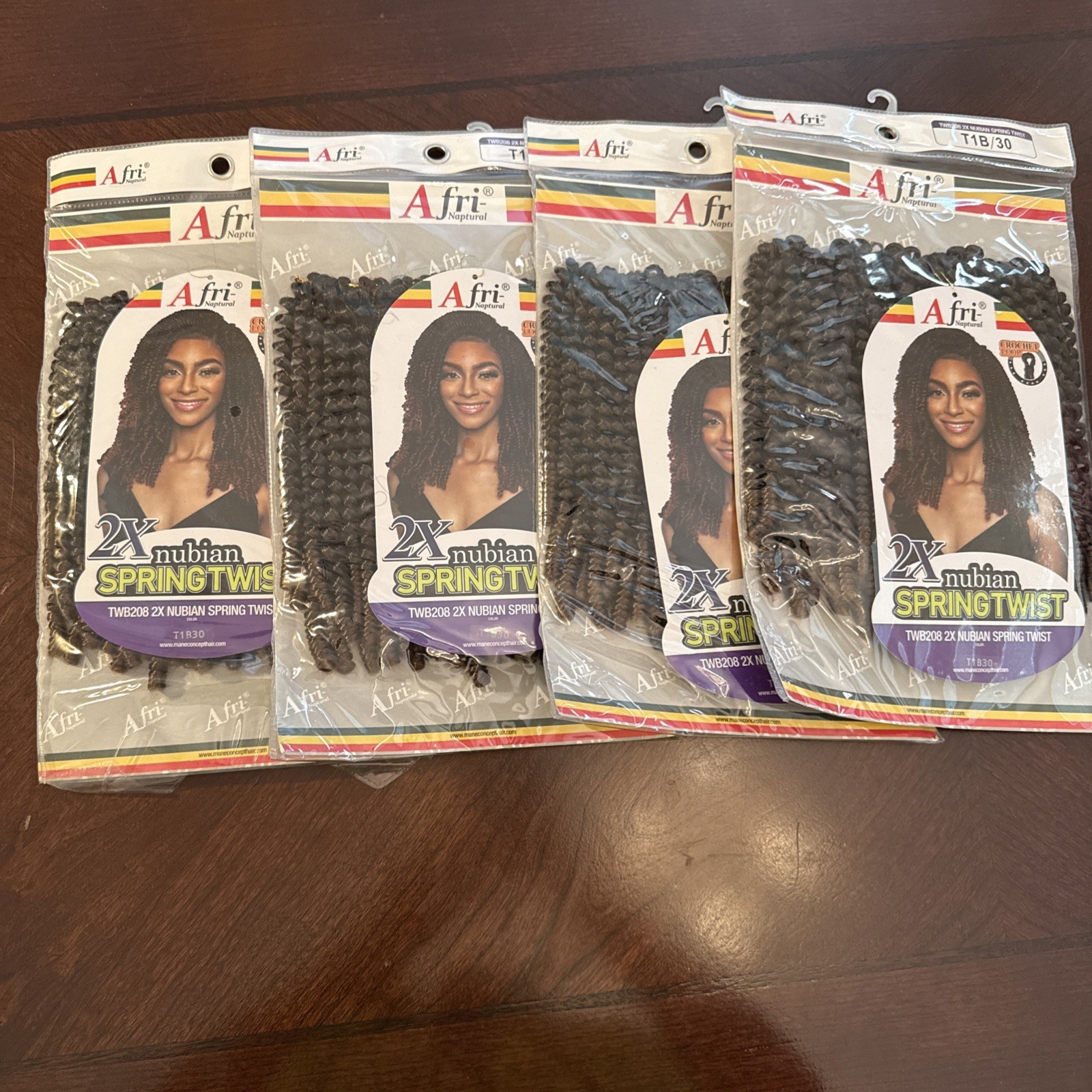 African Naptural Nubian Spring Crochet Loop Color T1B30Hair. 5-packs. New Packs