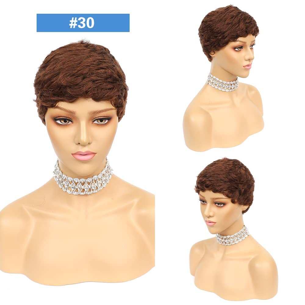 Short Pixie Cut Wigs Human Hair Wigs Layered Black Pixie Wigs