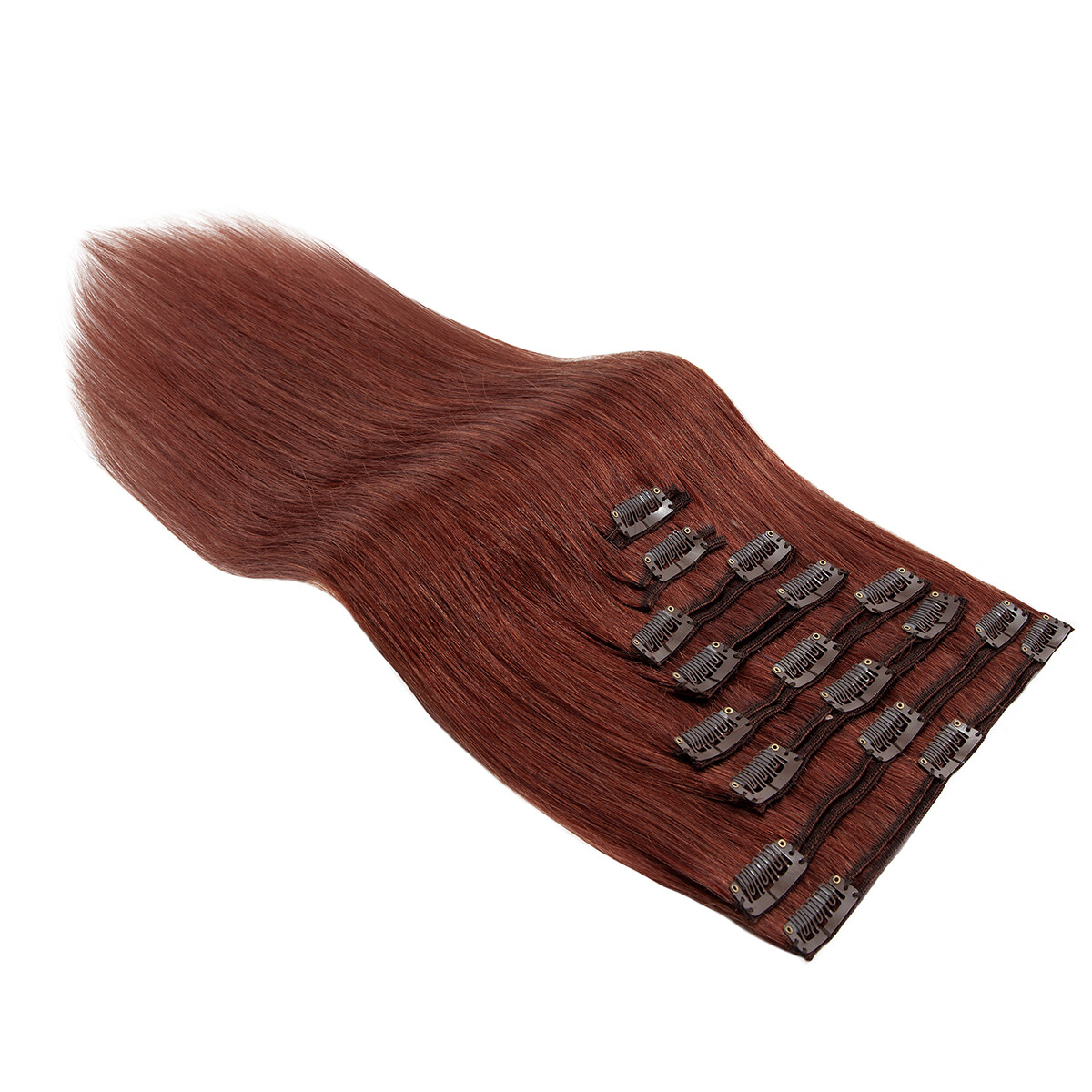 Double Weft Thick Clip In Extensions 100% Human 9A Remy Hair Full Head Highlight