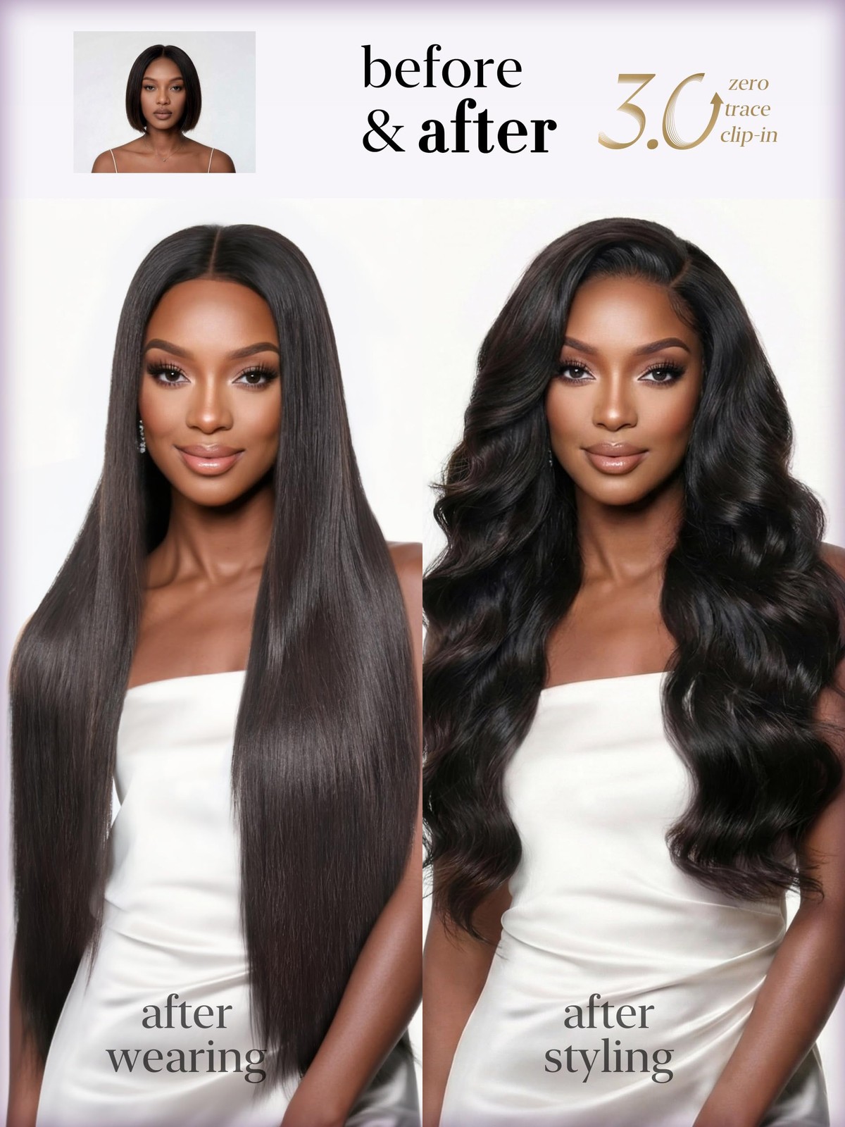 0.59mm Zero Trace Invisible Clip in Hair Extensions, Silky Straight 7 Pcs 100…