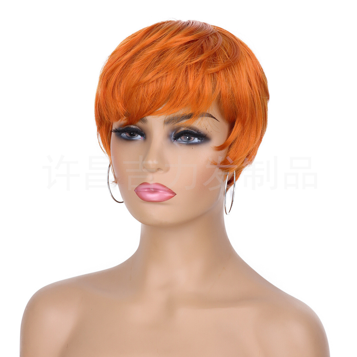 Straight Orange Pixie Cut Wigs Short Wig Party wigs Daily Wear