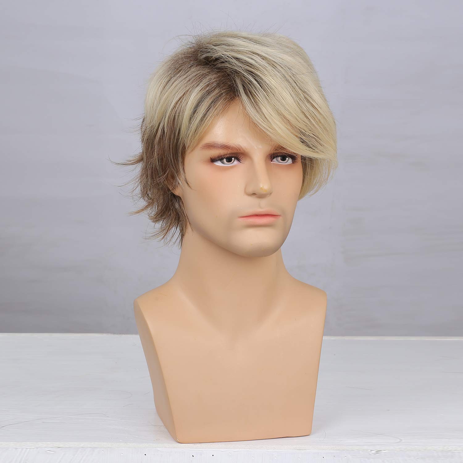 Sallcks Mens Blonde Wig Short Layered Natural 1 Count (Pack of 1),