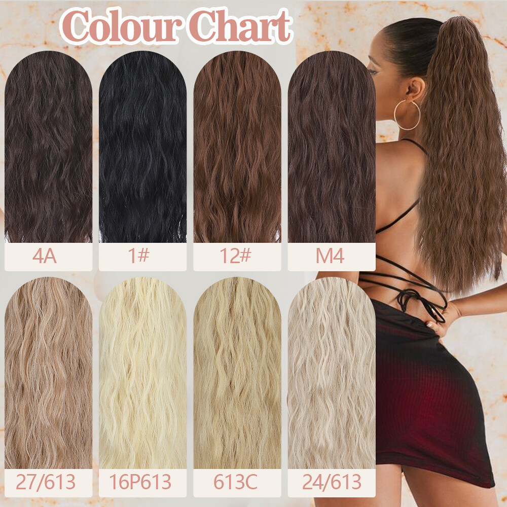 THICK Claw On Clip Ponytail Real As Human Pony Tail Hair Extension Wavy Natural