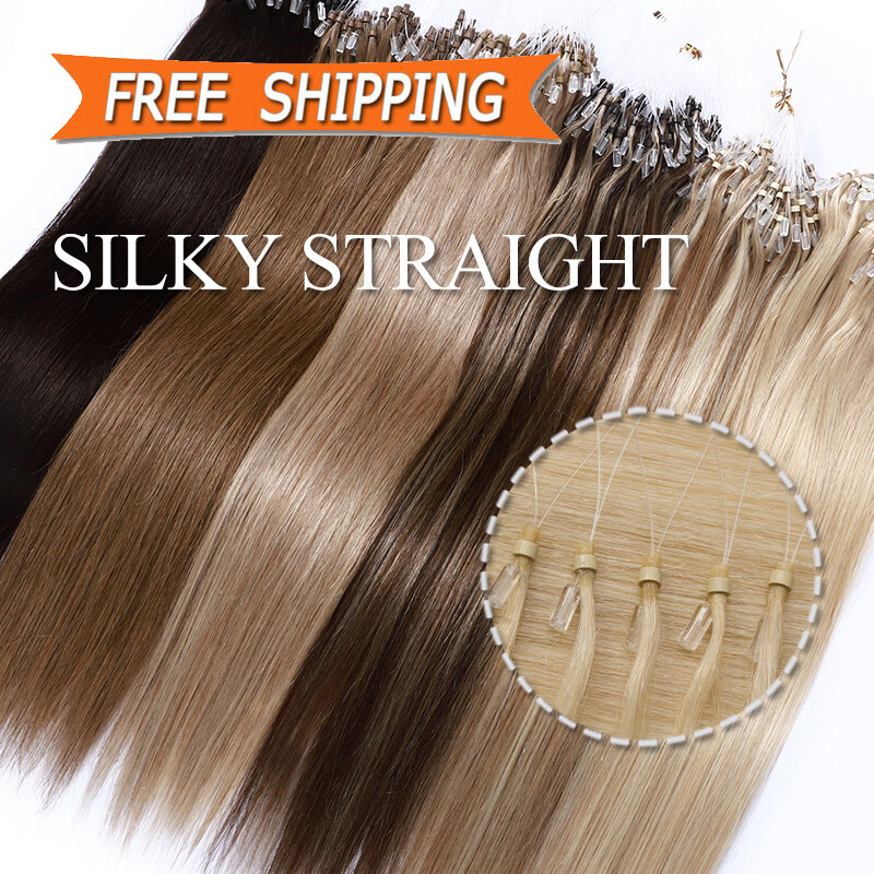 Micro Ring Human Hair Extensions Microlink Loop Beads 100% Remy Hair Highlight