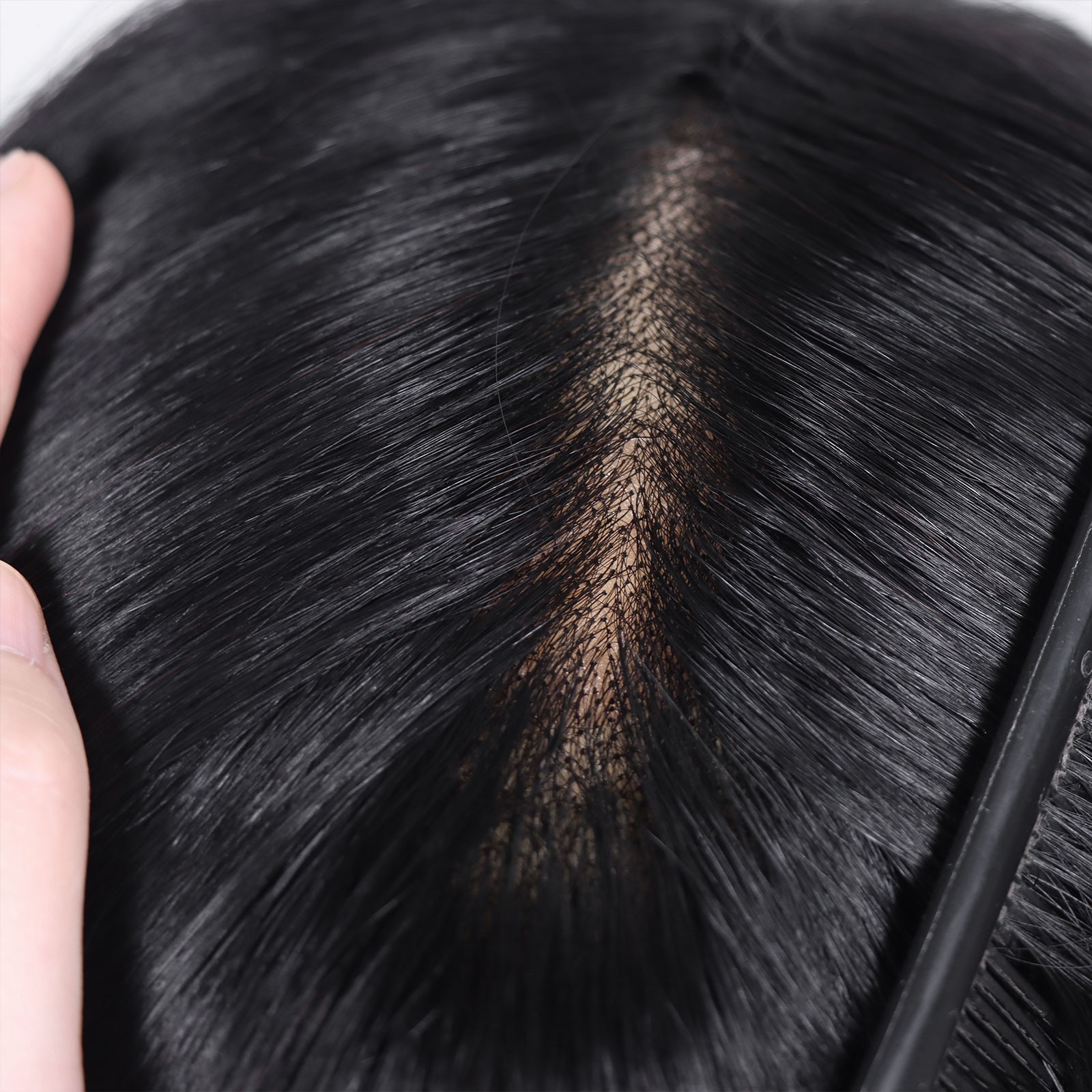7X9 6″ Fine Mono+PU Base 100% Human Hair Men Toupee Hair Replacement System