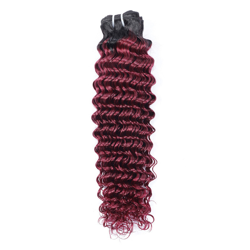 1B/99J Burgundy Color Brazilian 100% Virgin Human Hair Deep Wave 3 Bundles