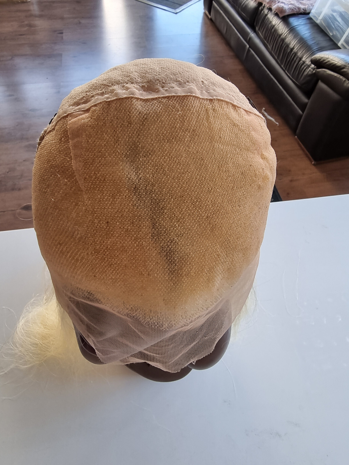 100% 18INCHES STRAIGHT BRAZILIAN GLUELESS FULL LACE WIG BLONDE 613# 150% DENSITY