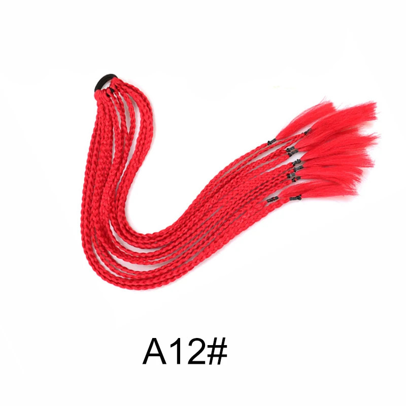 Gradient Colored Braided Ponytail Extension Elastic Rubber Band for Women Girls