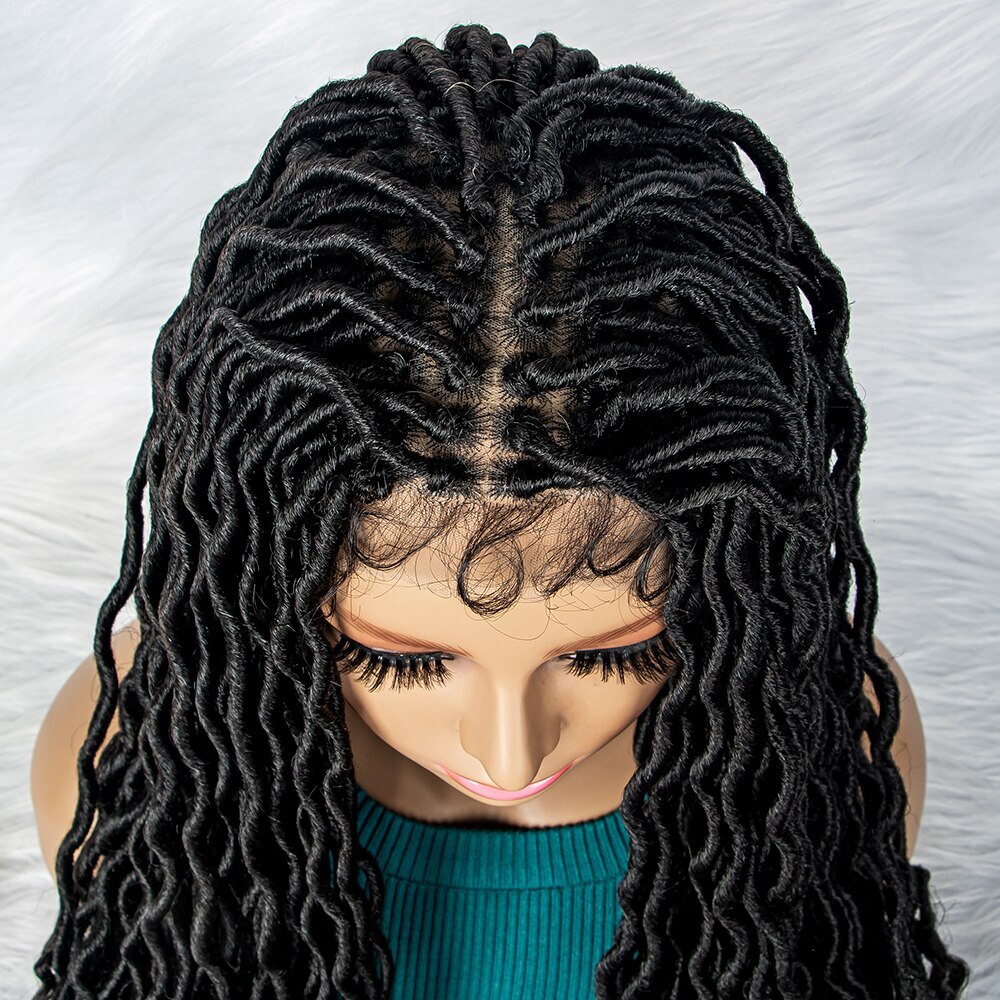 32″ Synthetic Lace Front Wig Braided Wigs Braid With Baby Hair Braided Curly