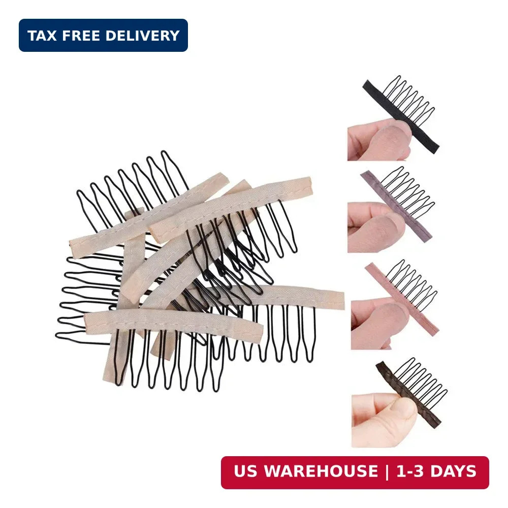 24-Piece Wig Accessory Kit: Steel 7-Tooth Combs for Wig Caps, Hairpiece Clips, a