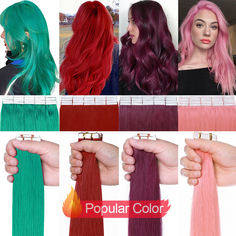Invisible Thick Tape In Real Remy Human Hair Extensions Skin Weft Full Head 150G