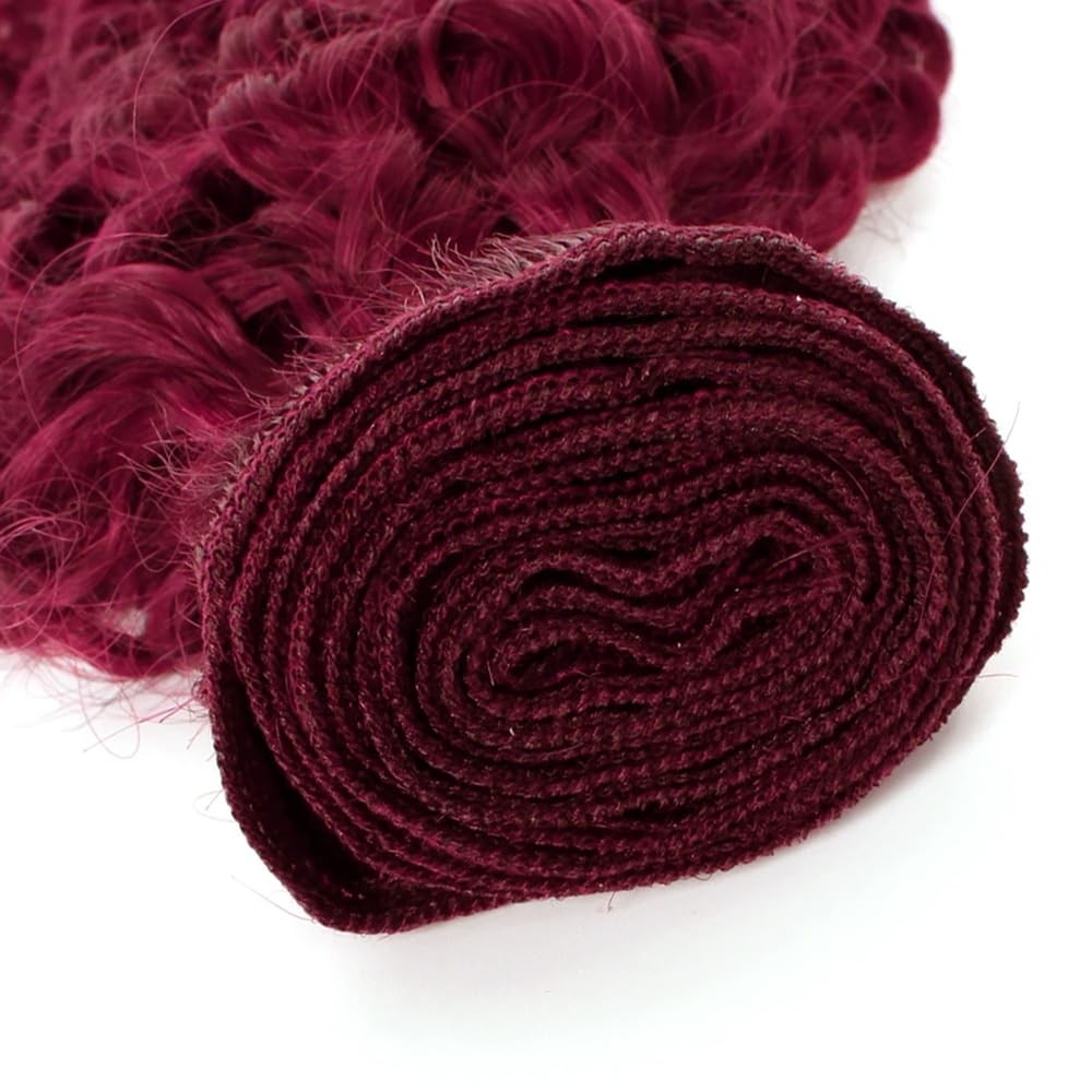 Cnumgunm 30 32 34 Inch 99J Deep Wave Bundles Burgundy Deep Wave Bundle Human