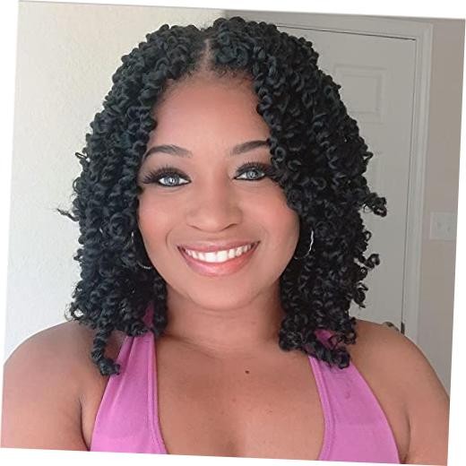 Passion Twist Crochet Hair 10 Inch Short 10 Inch (Pack of 8) 1B(Natural Black)