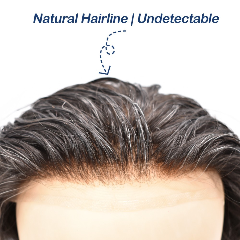 Mens Toupee Hair System Full French Lace Hairpiece Wig for Men Hair Replacements