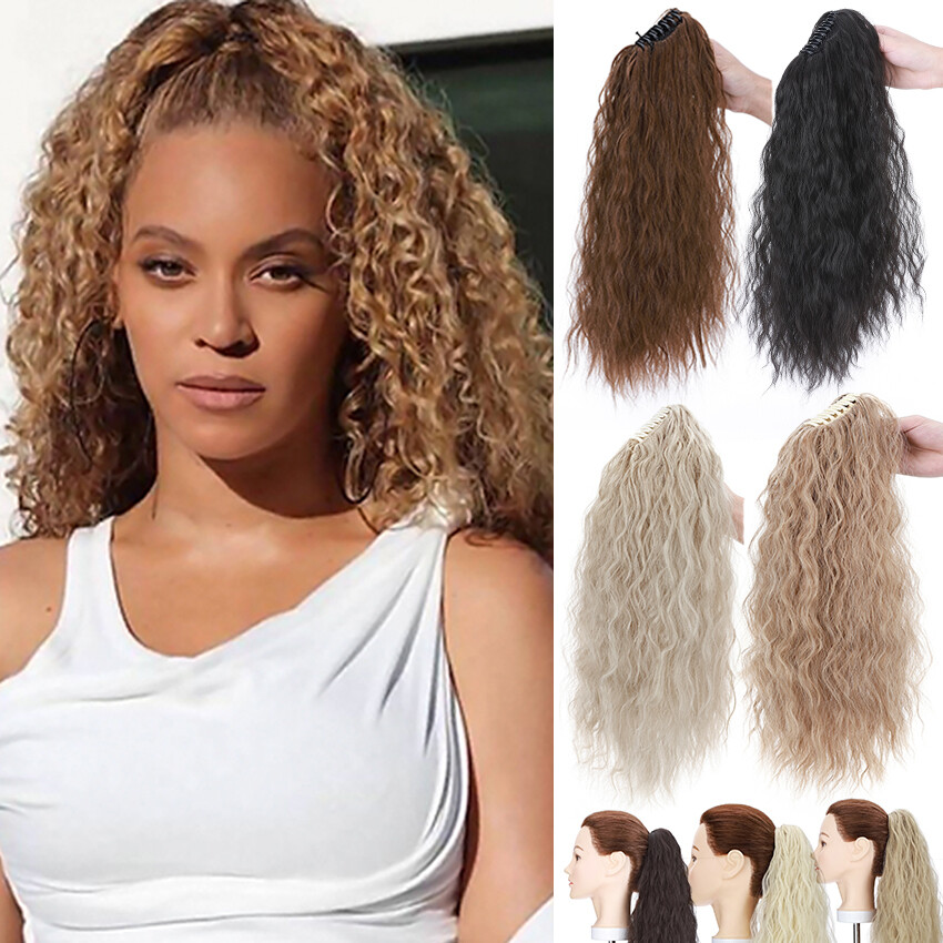 High Puff Kinky Curly Claw Ponytail Clip In Hair Extension Pony Tail For Human