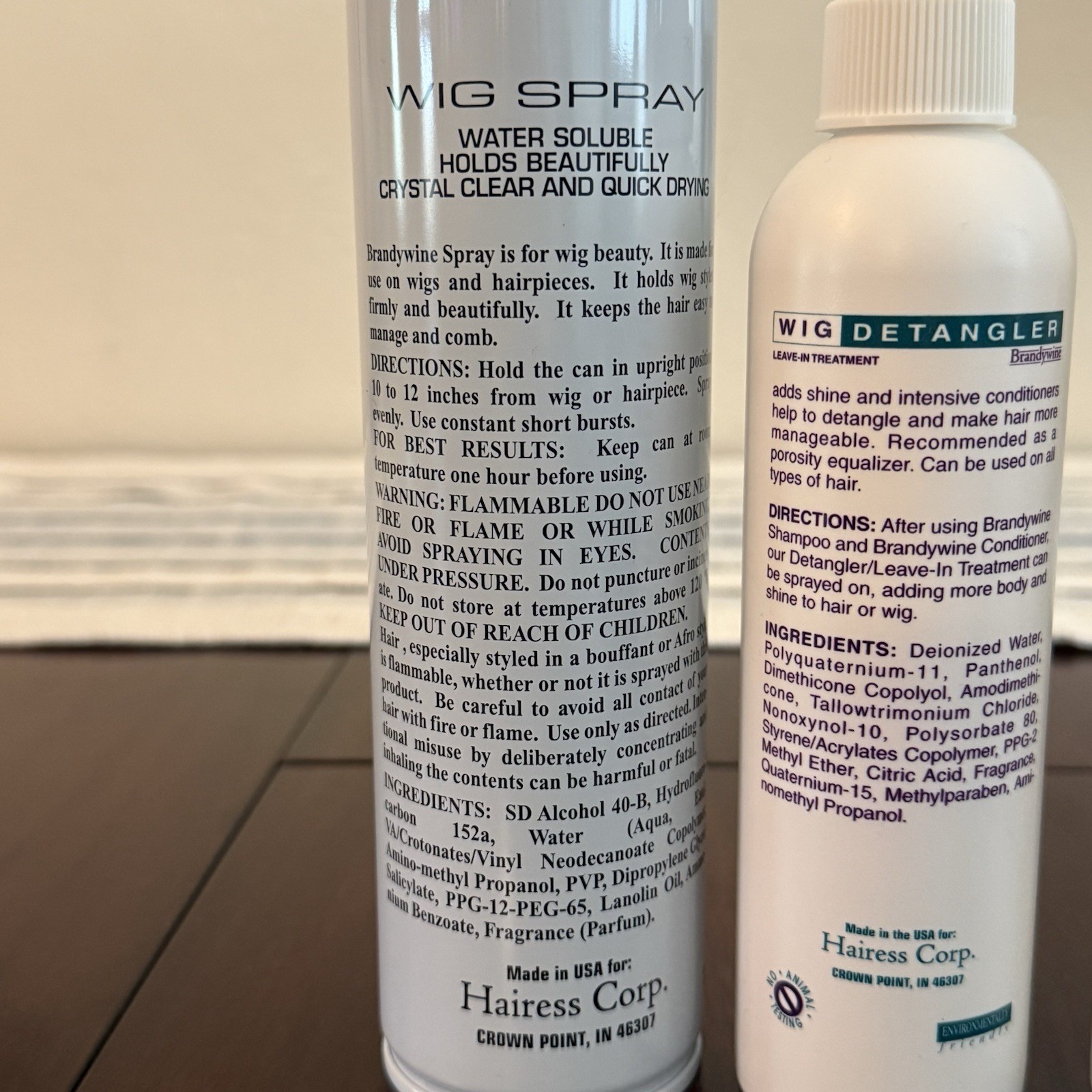 Brandywine Wig Care Set: Spray 10oz, Detangler 8oz, Shampoo 8oz Water Soluble