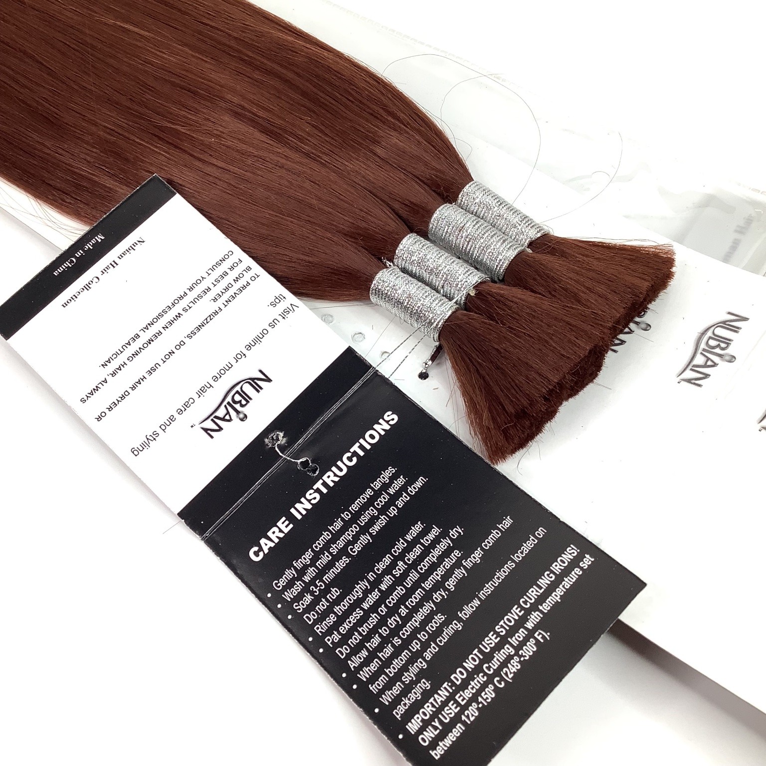 NUBIAN Premium Yaky Bulk Human Hair Extensions 18″ Color 33 Braiding
