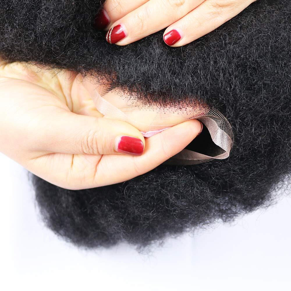 Full Lace Men’s Toupee for Black Men Afro Toupee African American Wigs Hair Unit