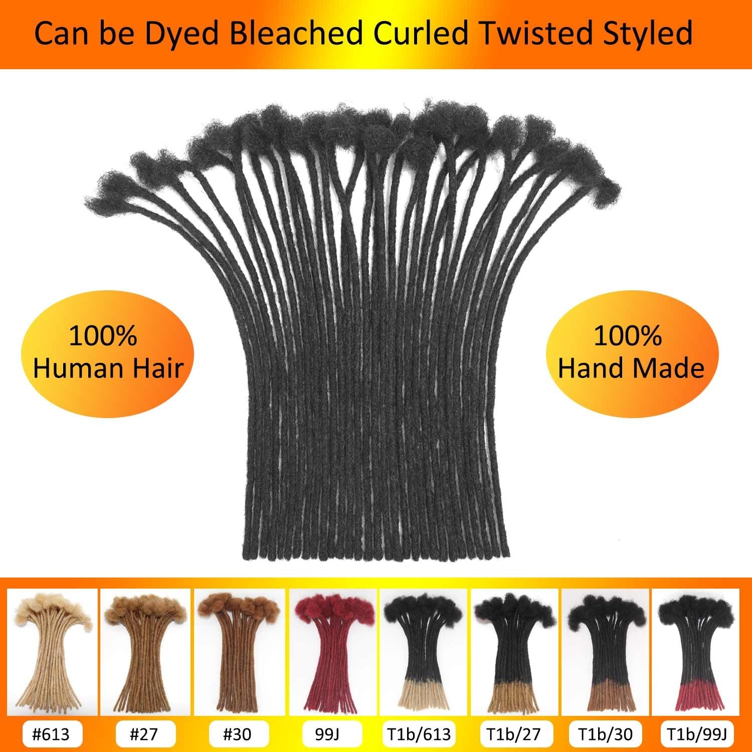 Likimiya Loc Extensions Human Hair 30 Strands 0.4 Cm 6 Inch Dreadlock