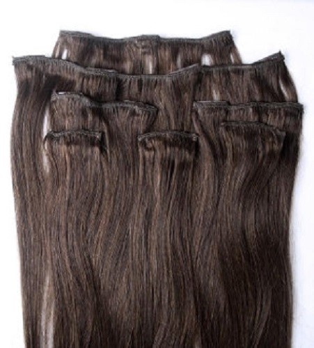 18″,20″,22″,24″ 100% REMY Human Hair Extensions 7Pc Clip in #2 Darkest Brown