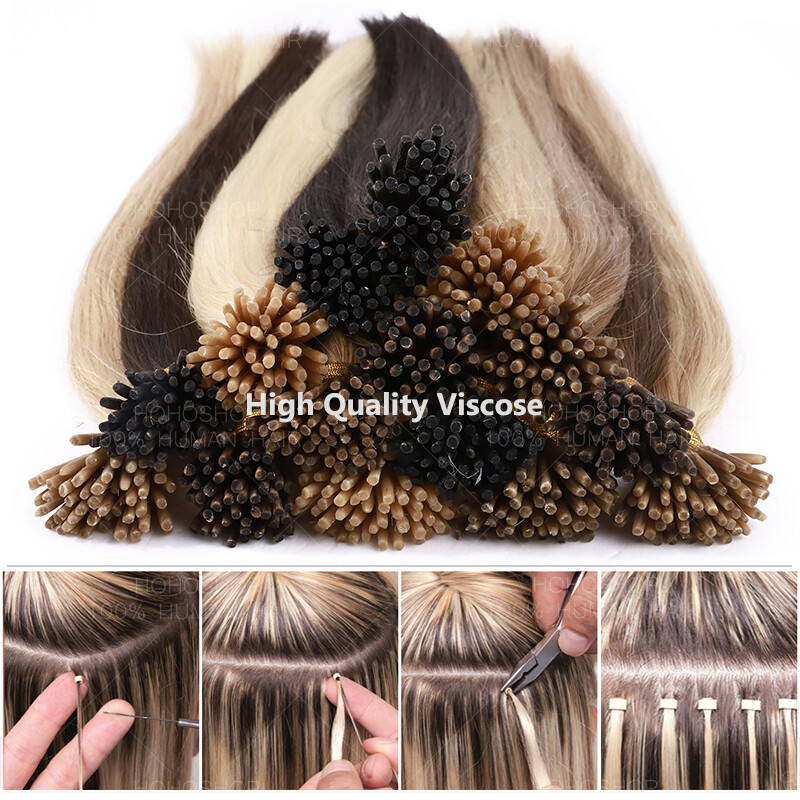 Pre Bonded Fusion Keratin I Tip Stick 100% Remy Human Hair Extensions Micro Ring