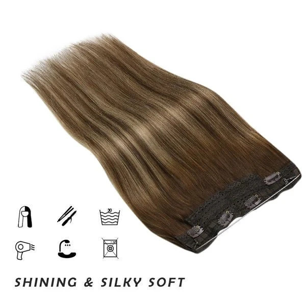 Sunny Hair FISHLINE 16″ Deep to Golden Brown Wire Hair Extensions FP 4-27-4