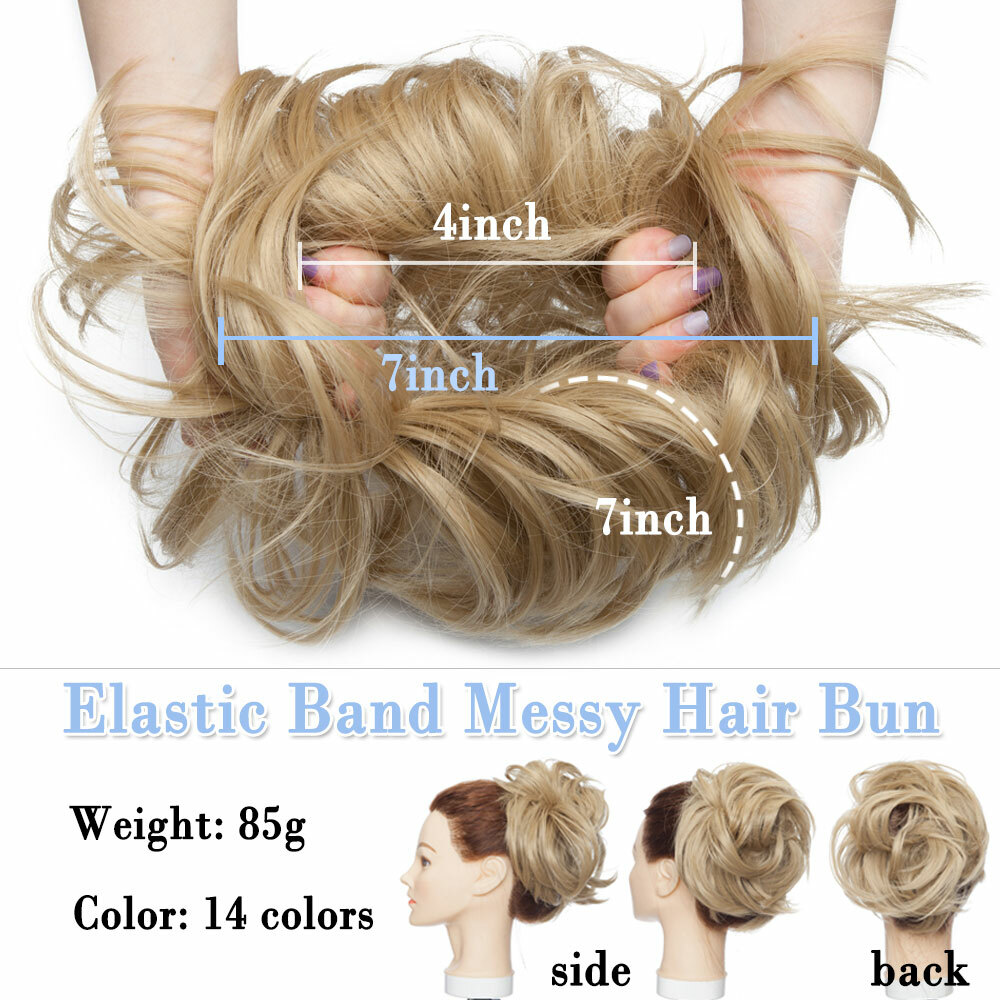 X-Large Scrunchie Messy Bun Hair Piece Tousled Updo Wrap on Ponytail THICK NEW H