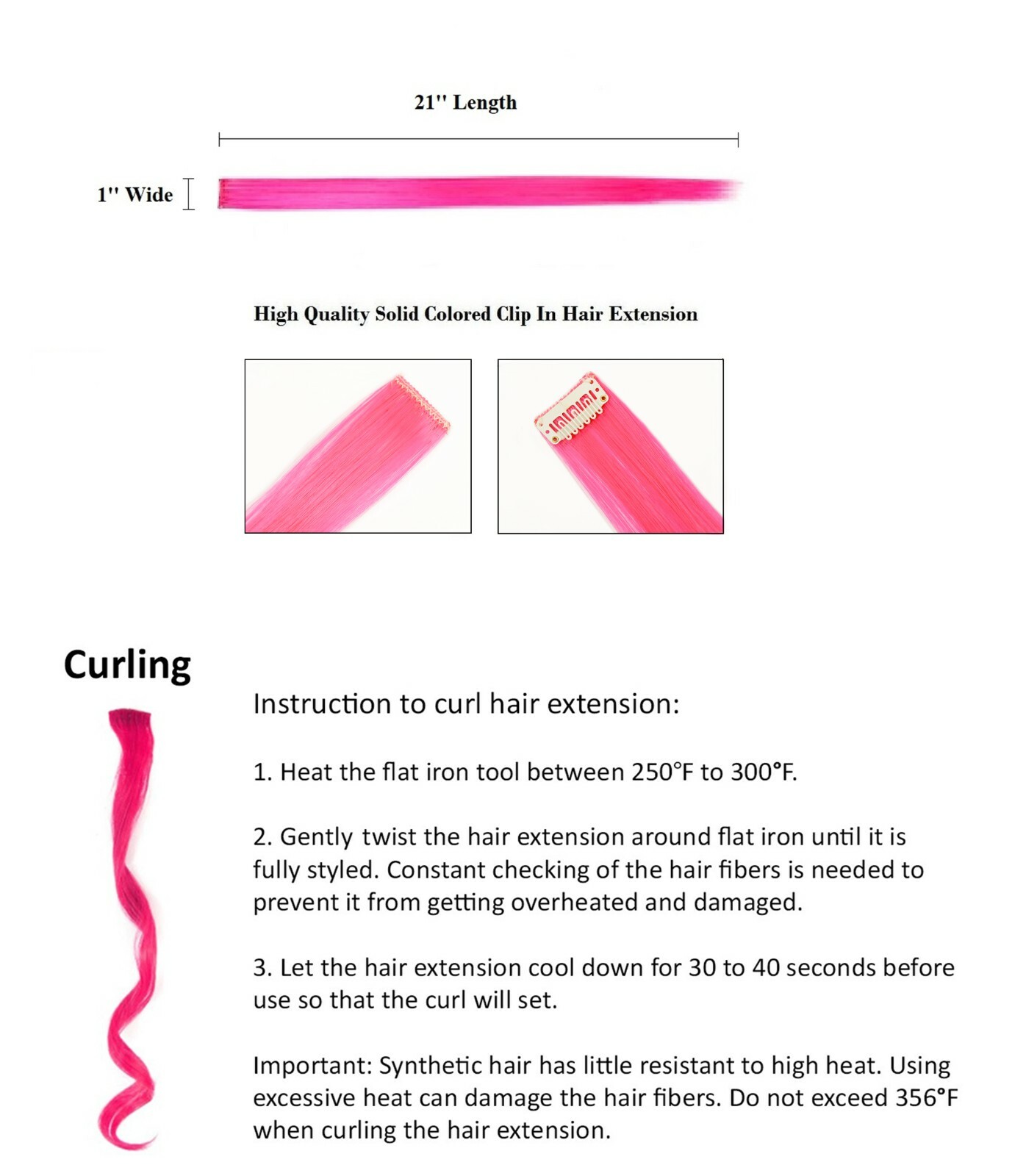 11pcs Multi-Color 21″ Straight Party Clip In Synthetic Hair Extensions Cosplay