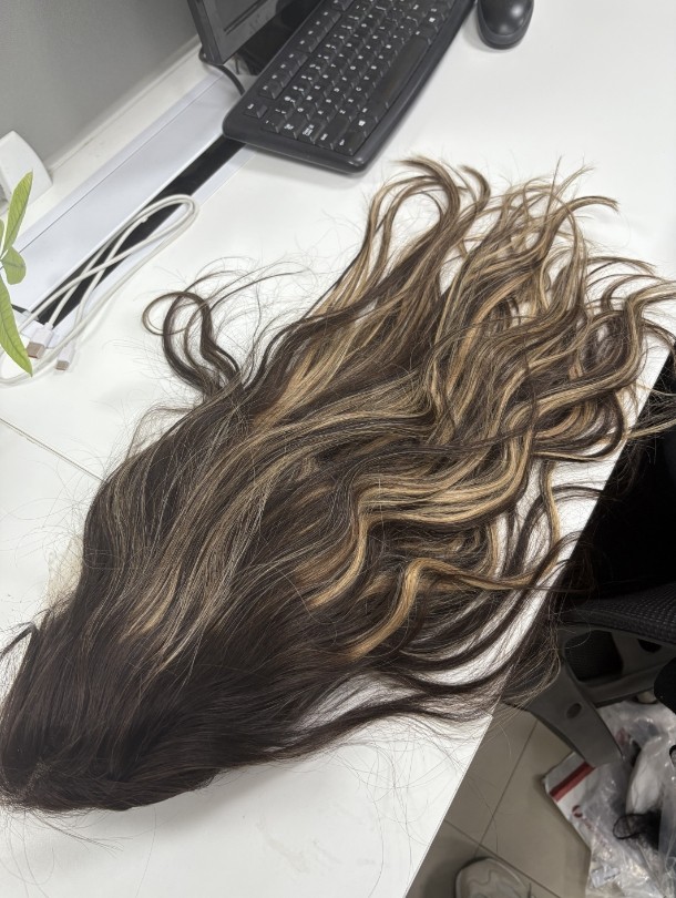 20Inch Highlight Brown Blonde Lace Front Wig 100% Human Hair Wig