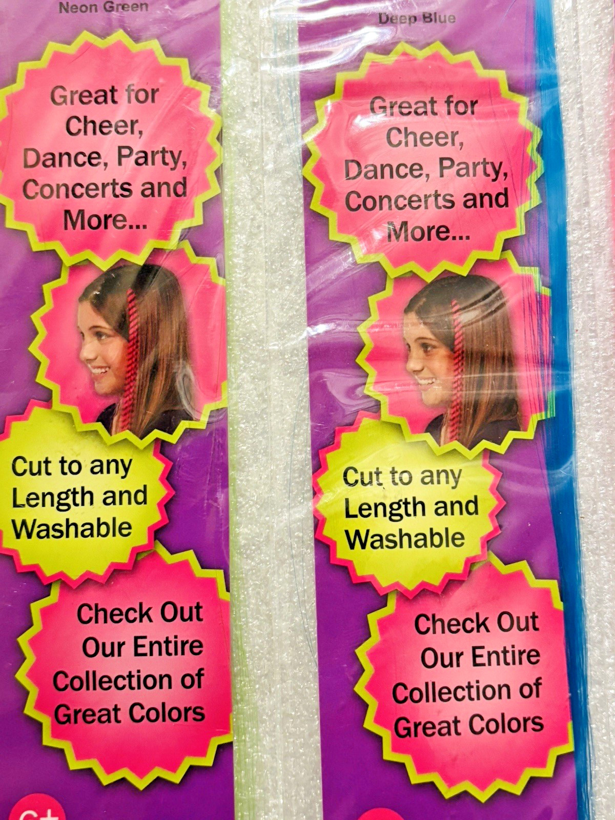 Lot of 5 STYLE STUDIO Multi Color Synthetic Clip-In Hair Extension Wash or Cut