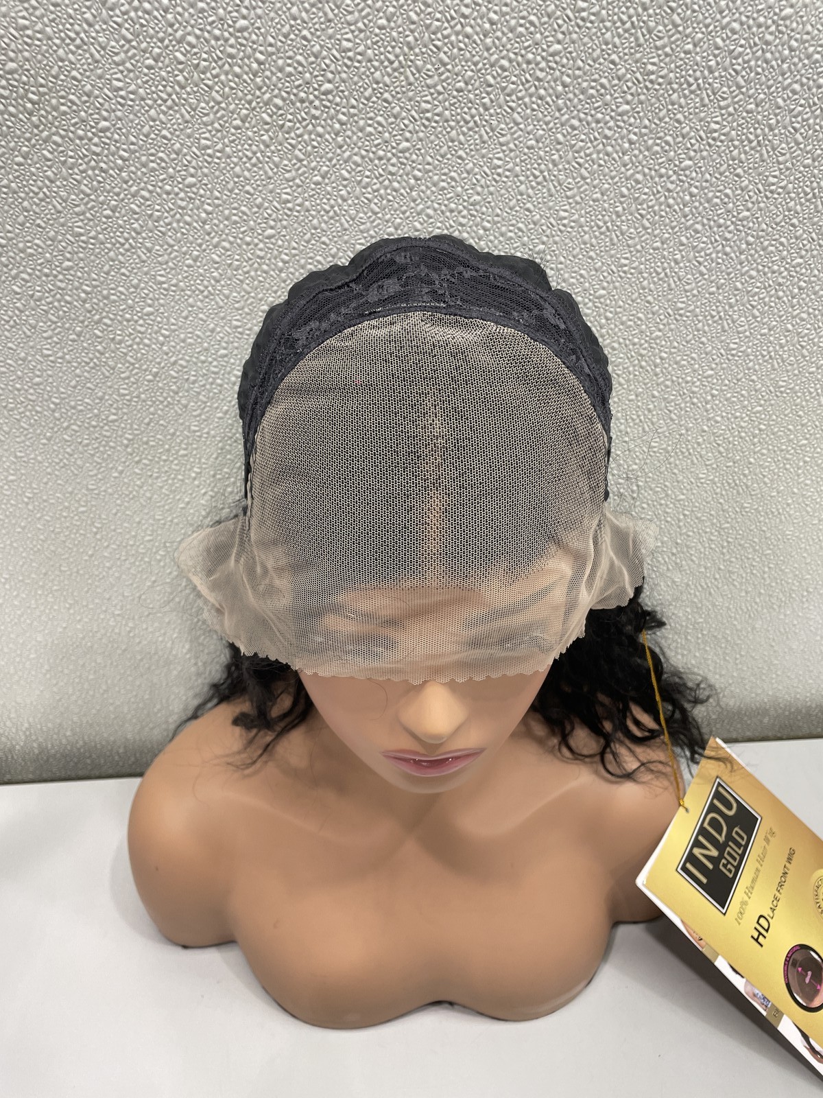 Indu Gold Lavida Natural Black 100% Human Hair Lace Wig, 18″