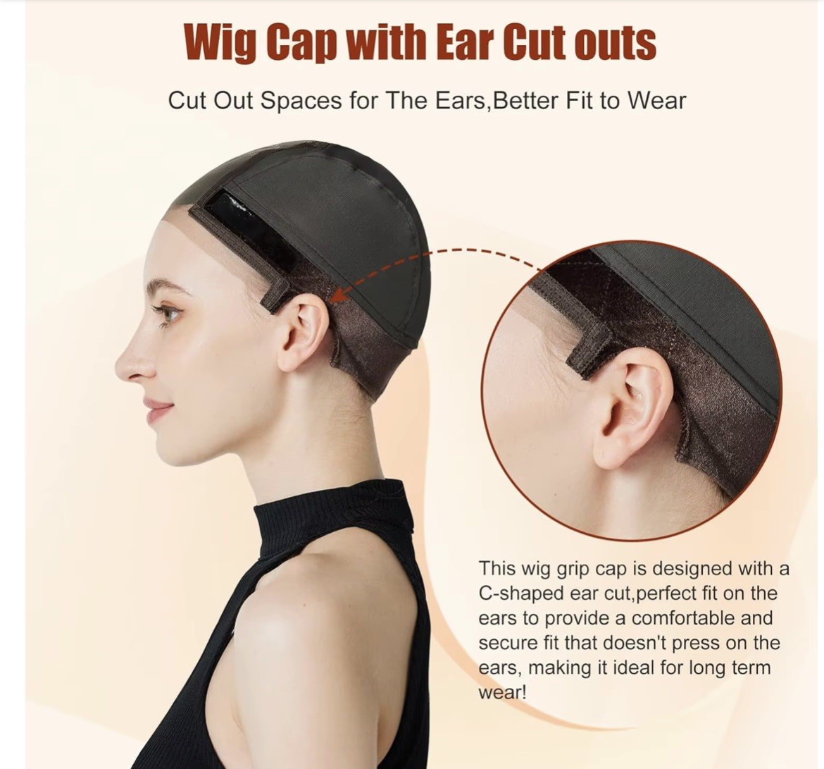 New Trending Wig Grip Cap For Wigs with 4×5 Lace; One size Fits All; Reusable