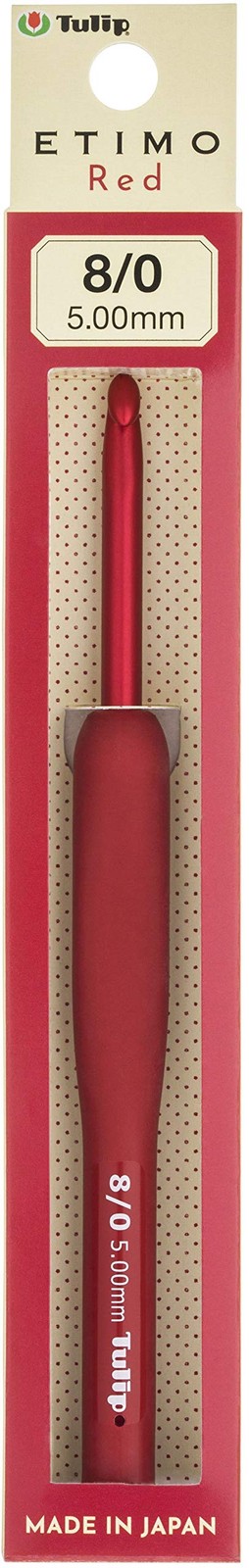Etimo Crochet Hook, Size 8/5.00mm (TED-080E) 5.00mm, Red