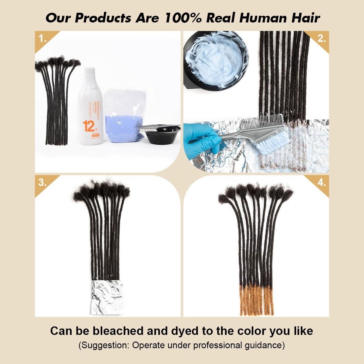Sangtok 6 Inch 40 Strands Loc Extensions Human Hair Real 0.6Cm Width Human Hair