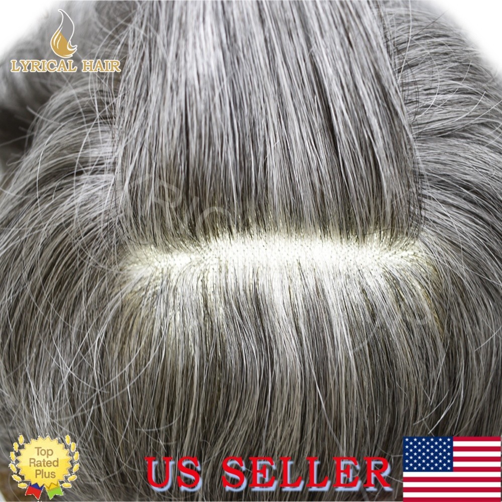 Fine Mono Lace Mens Toupee Human Hair System Durable Hairpiece Monofilament Wig