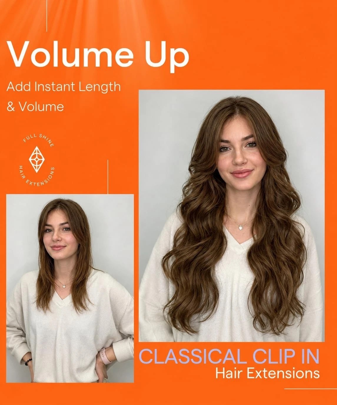 Hair Extensions Real Human Hair Clip ins Medium Brown Real Hair Extensions Cl…