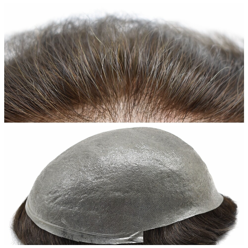 Mens Hair Replacement Ultra Thin Skin Toupee All Colors Hairpieces PU System Wig