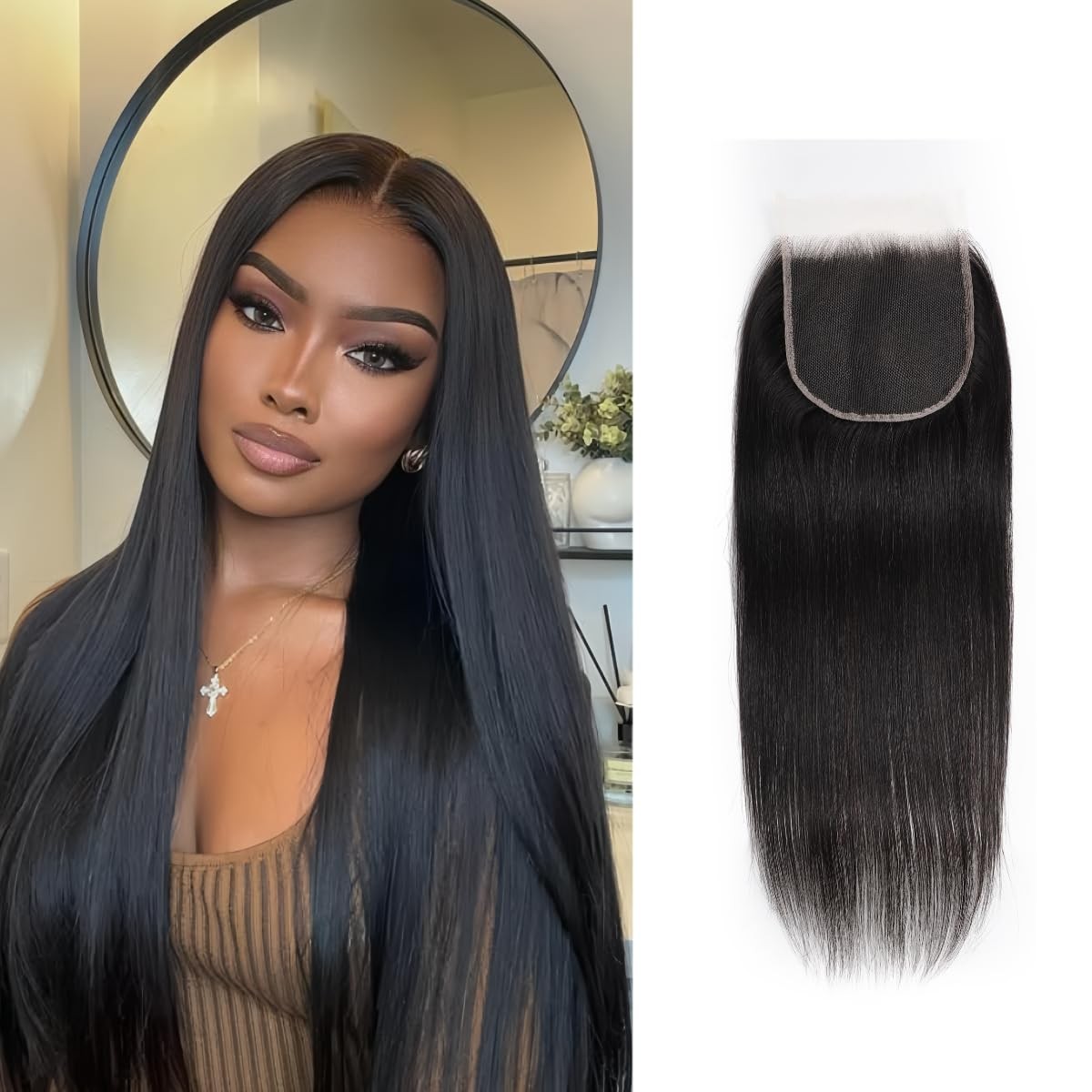 5×5 HD Lace Closure Straight Transparent HD Lace Closure 12A Brazilian Virgin Hu