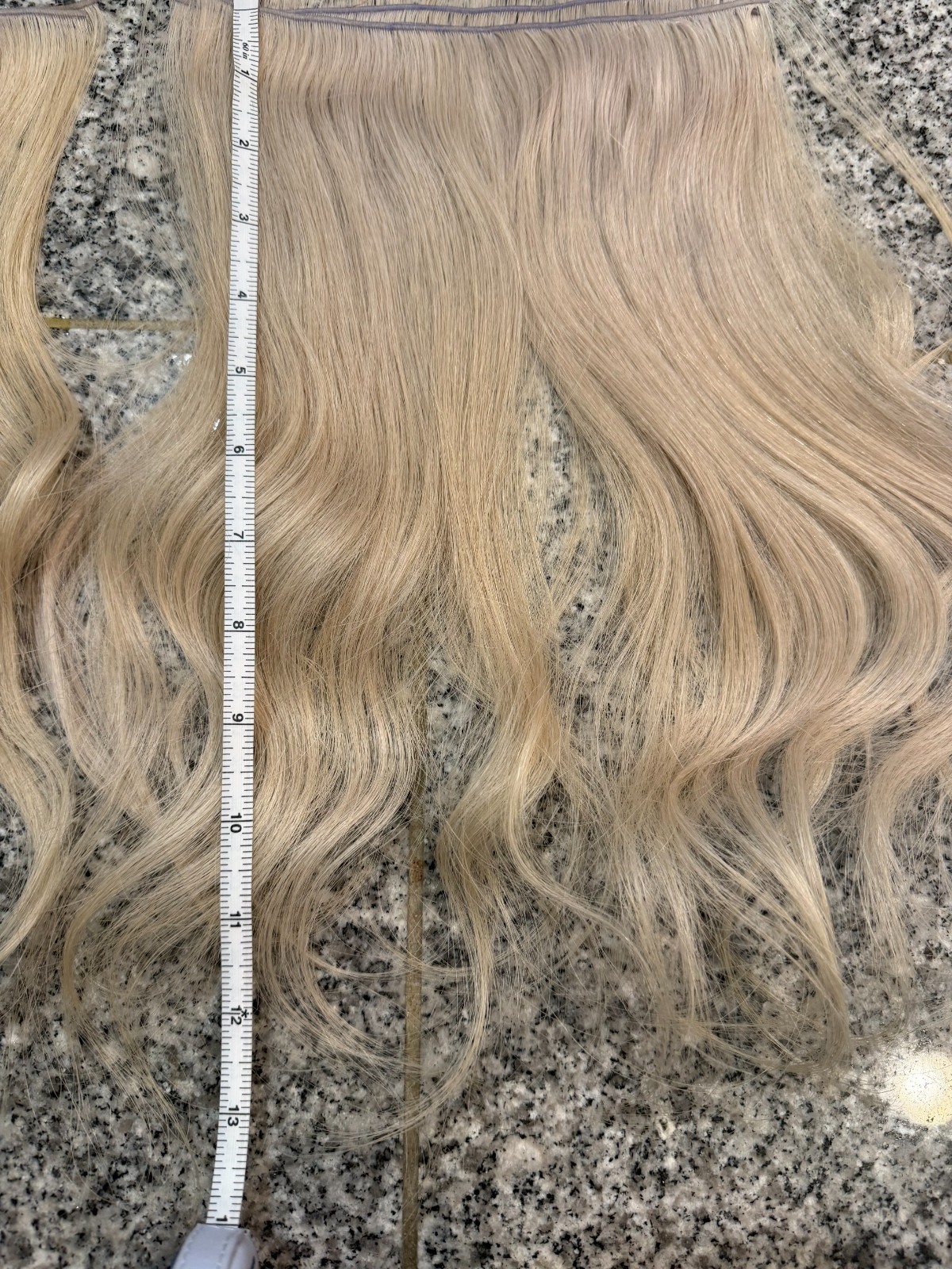 Hand Tied Hair Extensions Two Packs- Platinum Blonde Weft 14 inch