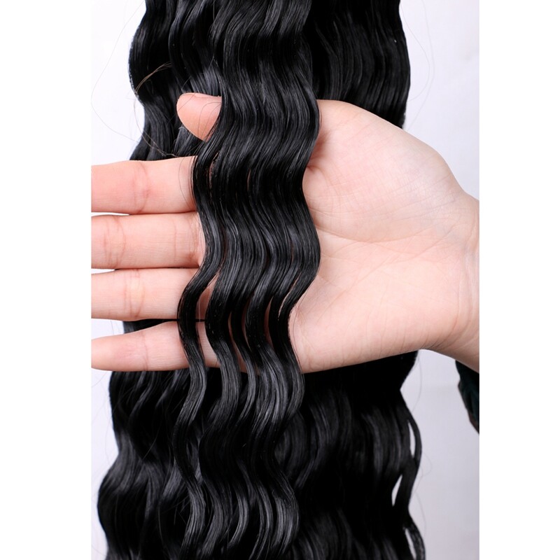 32″ Long Deep Wave Crochet Braids Afro Curls Ocean Wave Braiding Hair Extensions
