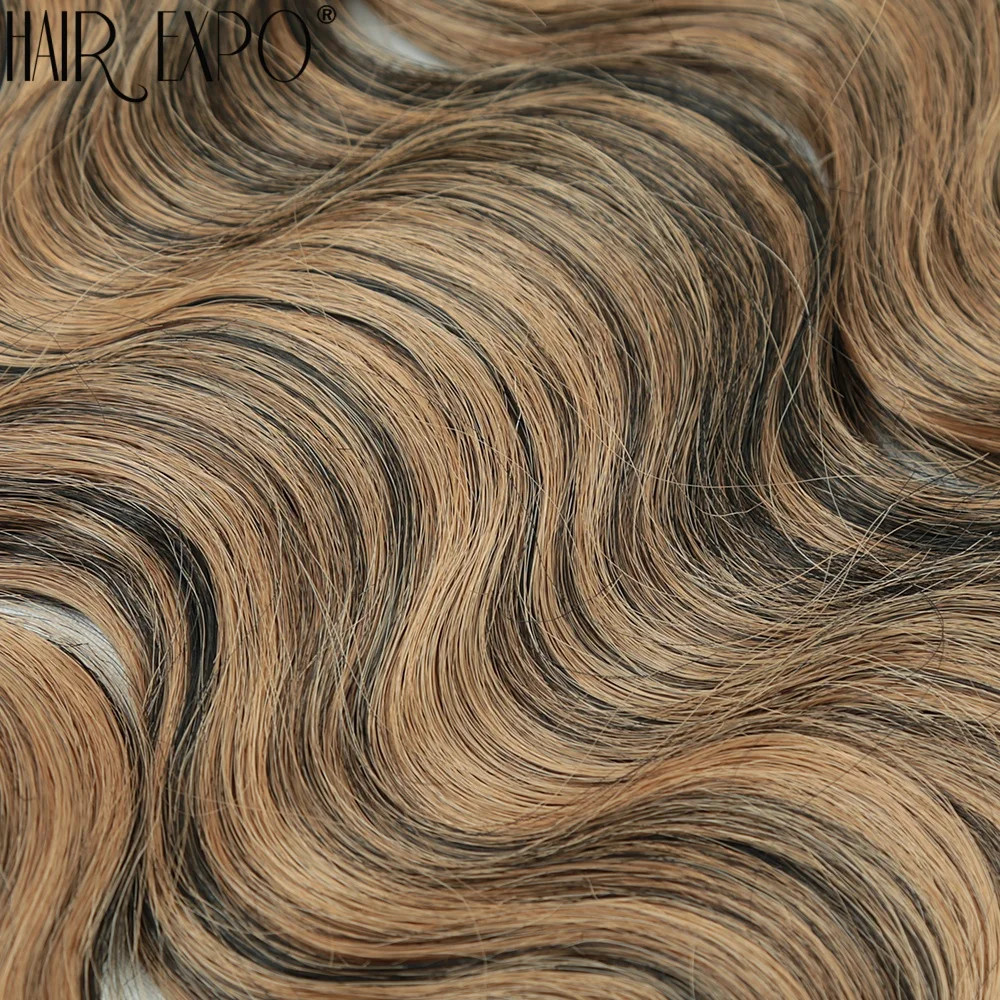Piano Blonde Ombre 24Inch Thick Synthetic Bio Body Wave Hair Extensions Bundles