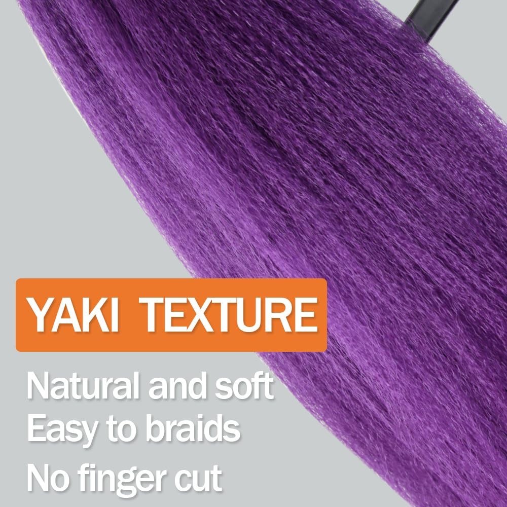 Purple Braiding Hair 4 Packs 30 Inch Professional Pre Stretched Braiding Hair