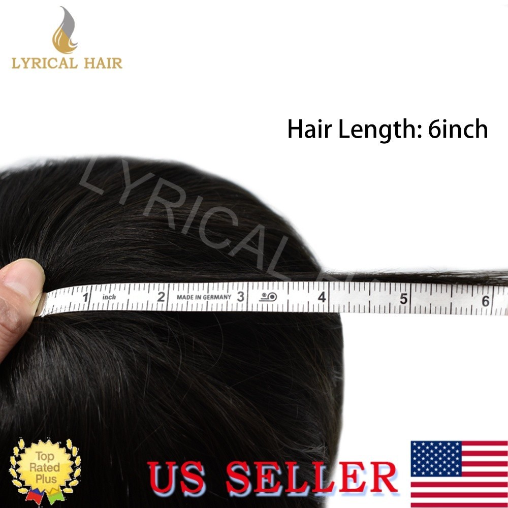 Mens Toupee Human Hair ystem All Poly PU Grey Brown Black Durable Hairpiece Wigs