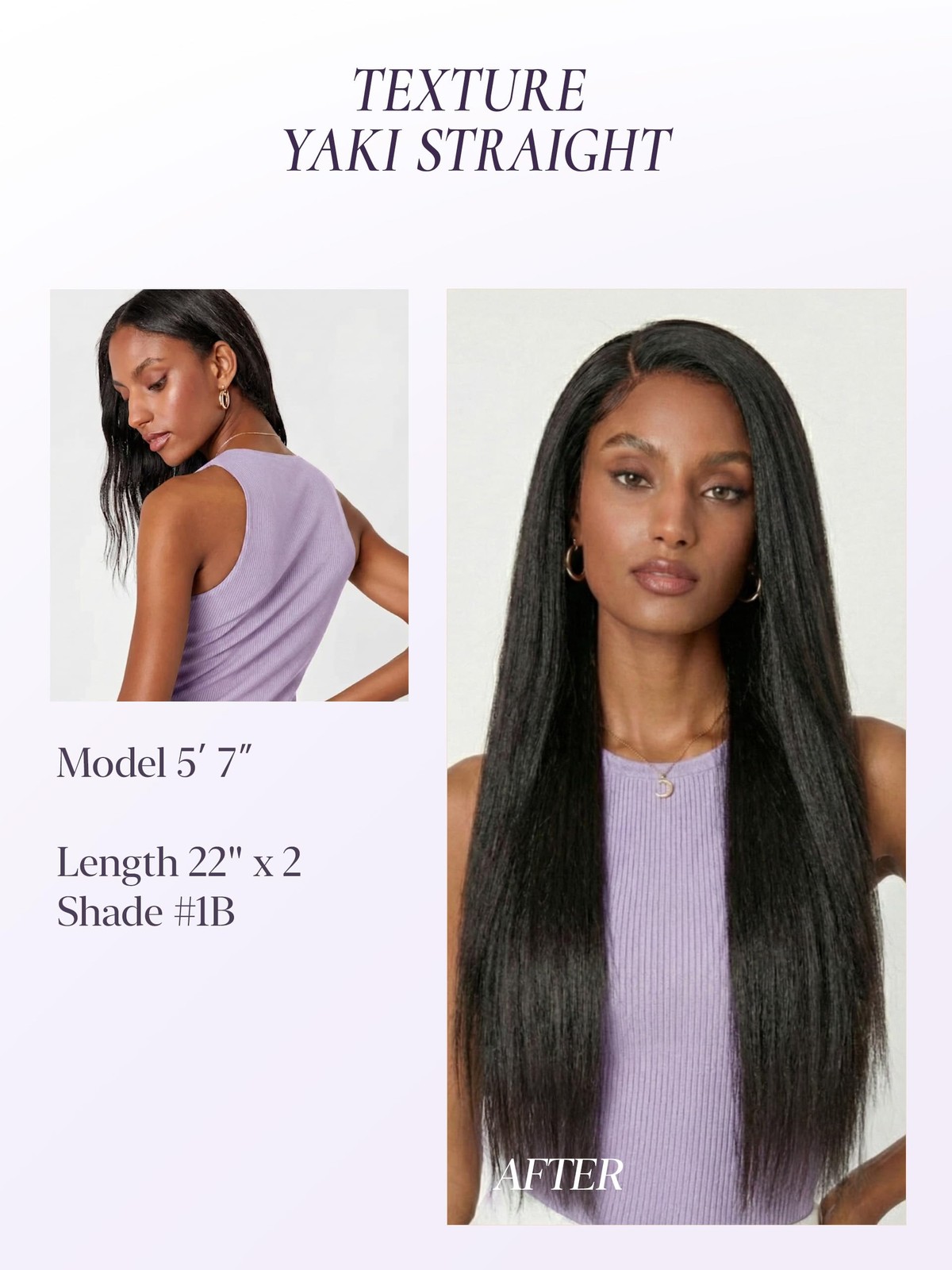 Seamless Clip in Hair Extensions Yaki Straight, 2 Pack 24 Inch 200g 7PCS, Nat…