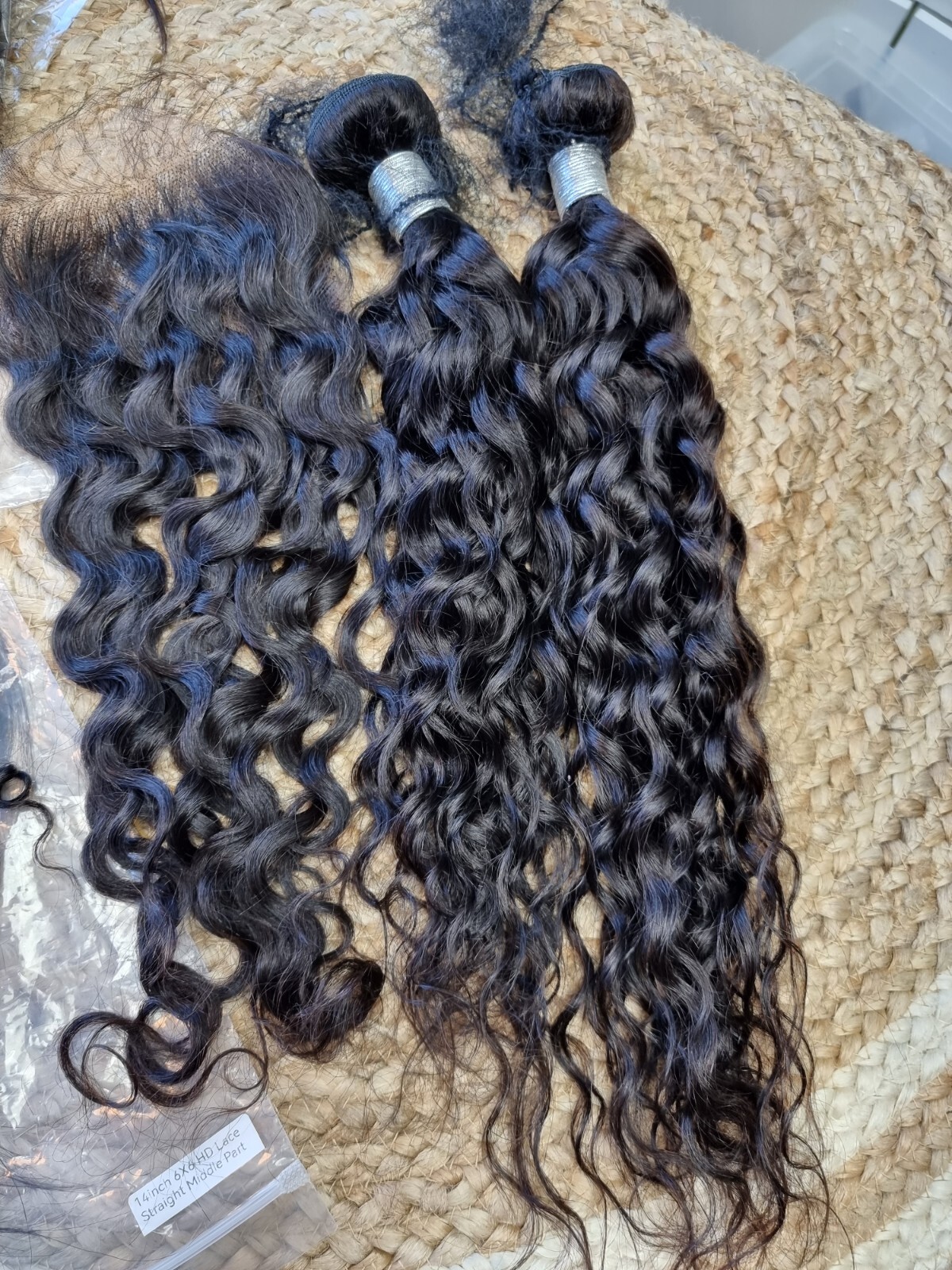 12A PERUVIAN VIRGIN HUMAN HAIR 22+24&18INCH 5X5 HD LACE CLOSURE WATER WAVES 260g